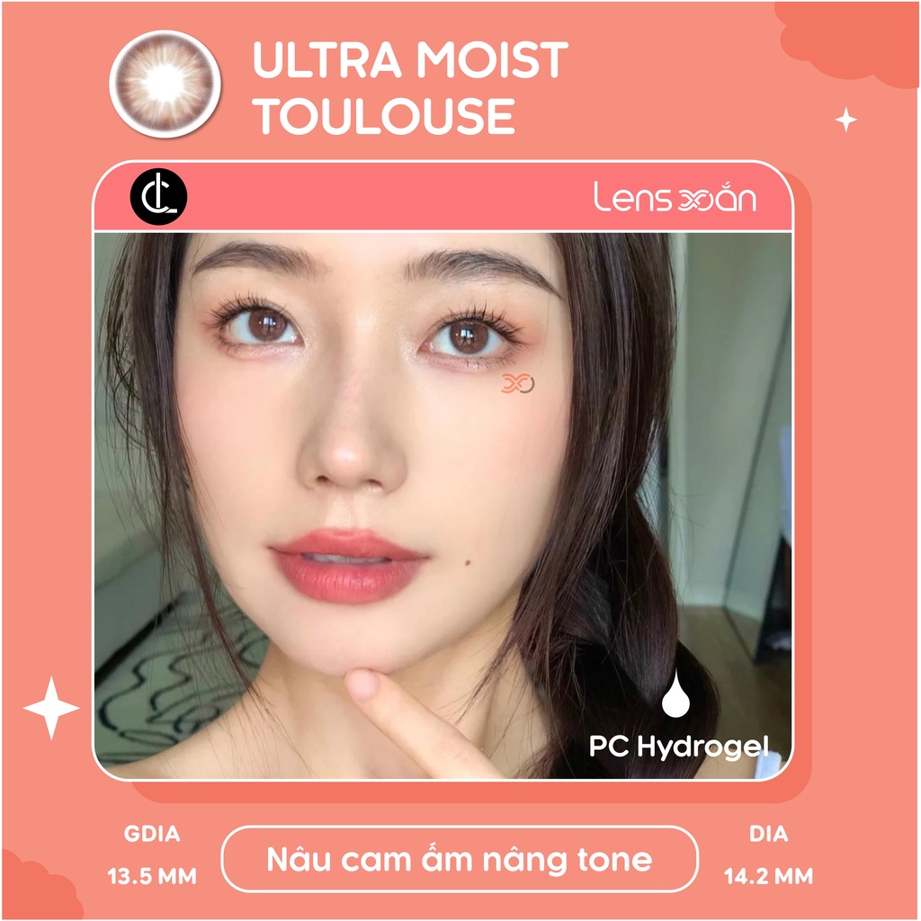 KÍNH ÁP TRÒNG CAO CẤP SIESTA ULTRA MOIST TOULOUSE ( PC HYDROGEL)- COLORCL : LENS NÂU CAM NÂNG TONE MẮT ẤM ÁP | LENS XOẮN