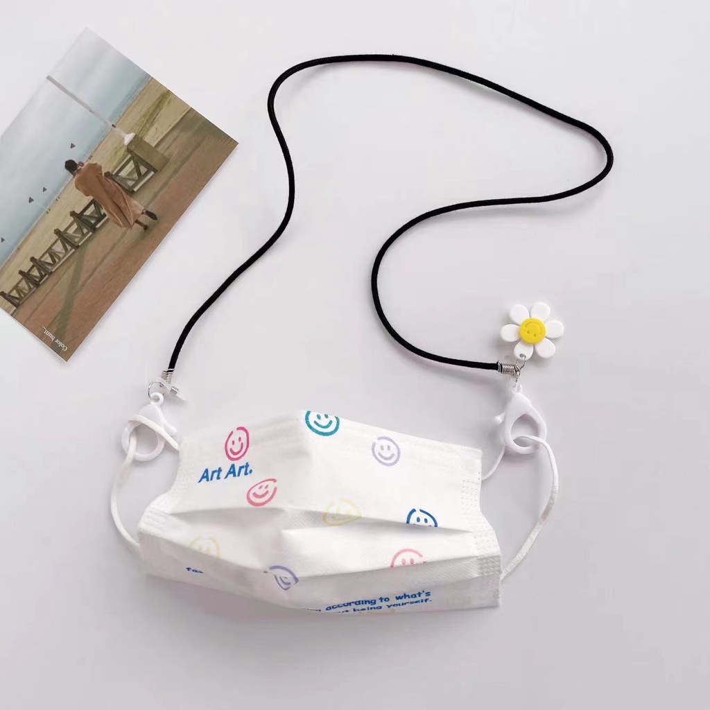 Dây Đeo Mặt Nạ Mắt Bằng Nylon Họa Tiết Hoa Nhỏ Hoạt Hình Đơn Giản Phong Cách Hàn Quốc