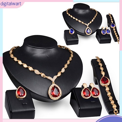 Set trang sức đính đá hình giọt nước sang trọng