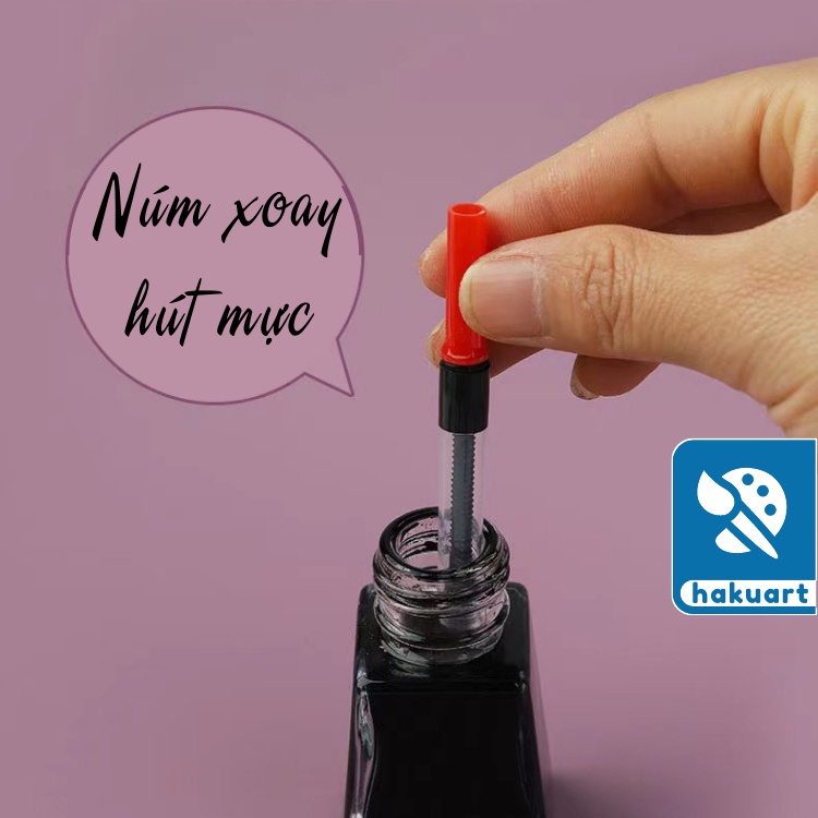Bút Cọ Luyện Viết Chữ Hán, Thư Pháp Dùng Ống Mực Thay - Họa Cụ Hakuart