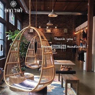 Xích đu mây giọt nước vintage, xích đu mây thư giãn, ghế treo mây tre, ghế mây đan trà, nội thất mây tre đan