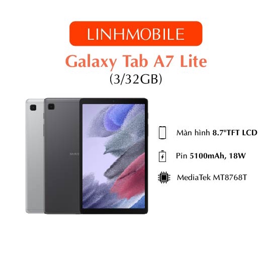 Máy tính bảng Samsung Galaxy Tab A7 Lite (SM-T225) - Hàng Chính Hãng