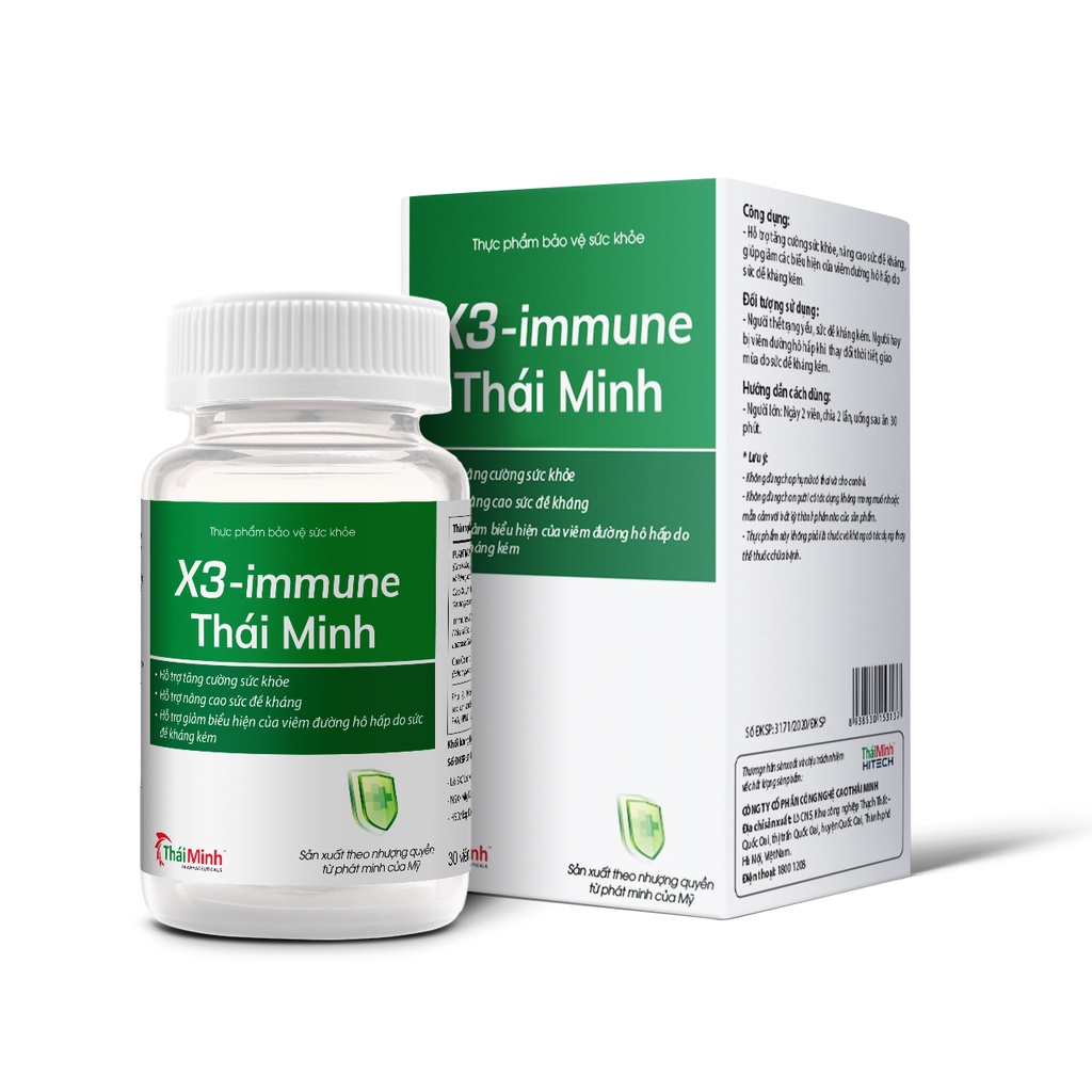 X3 - Immune Thái Minh Hỗ Trợ Tăng Sức Đề Kháng Đường Hô Hấp