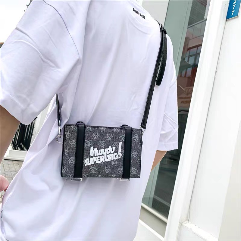 [MENSWEAR ELEGANT FARMER] Túi hộp da đeo chéo thiết kế mới trendy phù hợp cho cả nam &amp; nữ (1015).