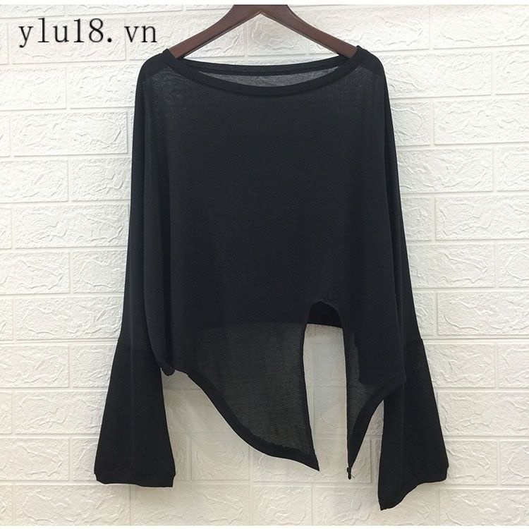 Áo Thun Chống Nắng Tay Dài Dáng Rộng Thiết Kế Thắt Nút Màu Trơn Thời Trang Mùa Hè Mới 300 Jin