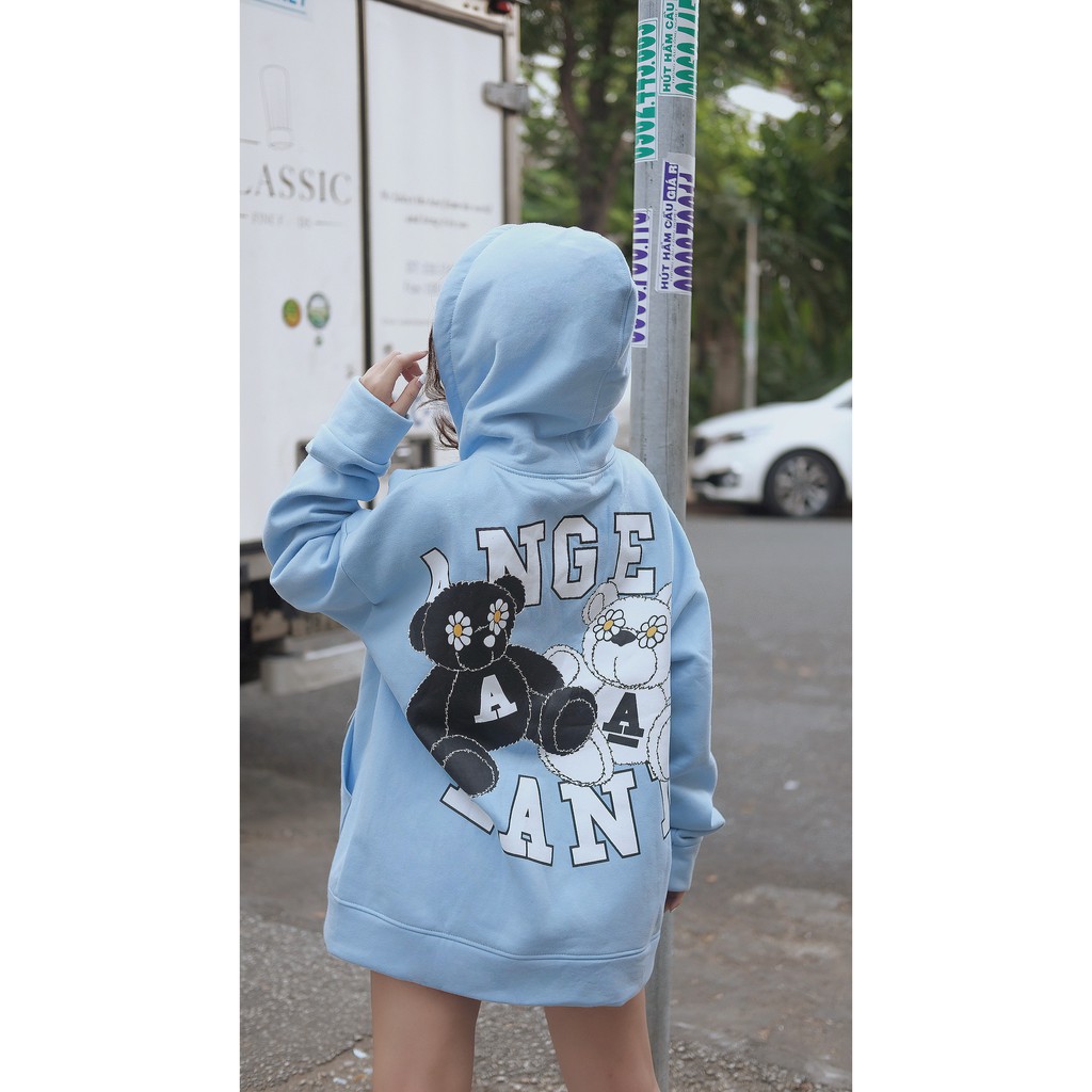 ÁO HOODIE KHÓA KÉO ANGEL-LAND SUNDAY TEDDY XANH