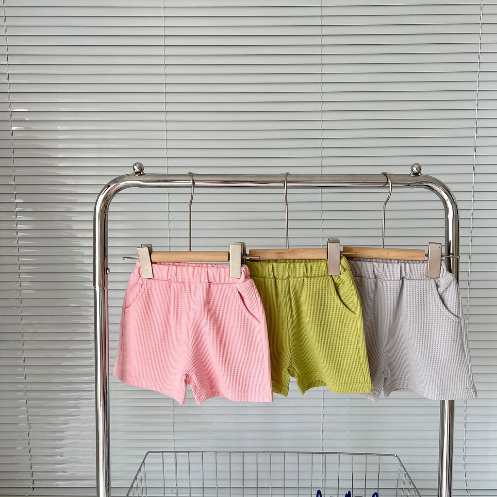 Set Đồ 2 Món Gồm Áo Dệt Kim Tay Ngắn + Quần Short Mỏng Cho Bé Trai/Gái