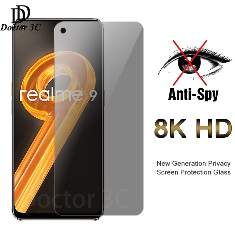 Kính cường lực bảo vệ màn hình chống nhìn lén cho Realme 11 10 9 8 7 6 5 Pro 9i 8i 7i 6i 5i 5s Q Pro+ 4G 5G 2023