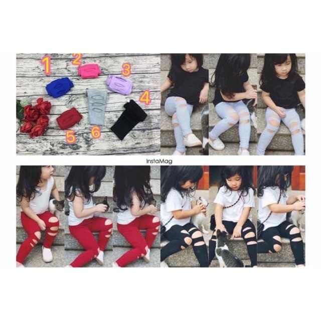 Quần legging rách gối