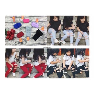 Quần legging rách gối