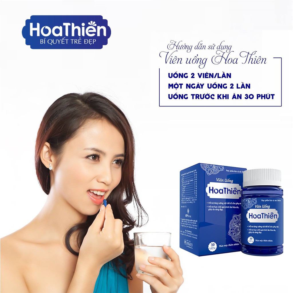 Combo 4 Viên Uống Hoa Thiên Hộp 30 viên | Thế Giới Skin Care