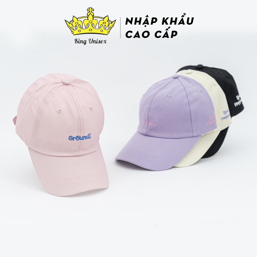 Mũ lưỡi trai, Nón kết nam nữ cotton thêu chữ Ground form chuẩn phong cách Hàn Quốc KingU4 Mũ đẹp, Hot trend, Nhiều màu