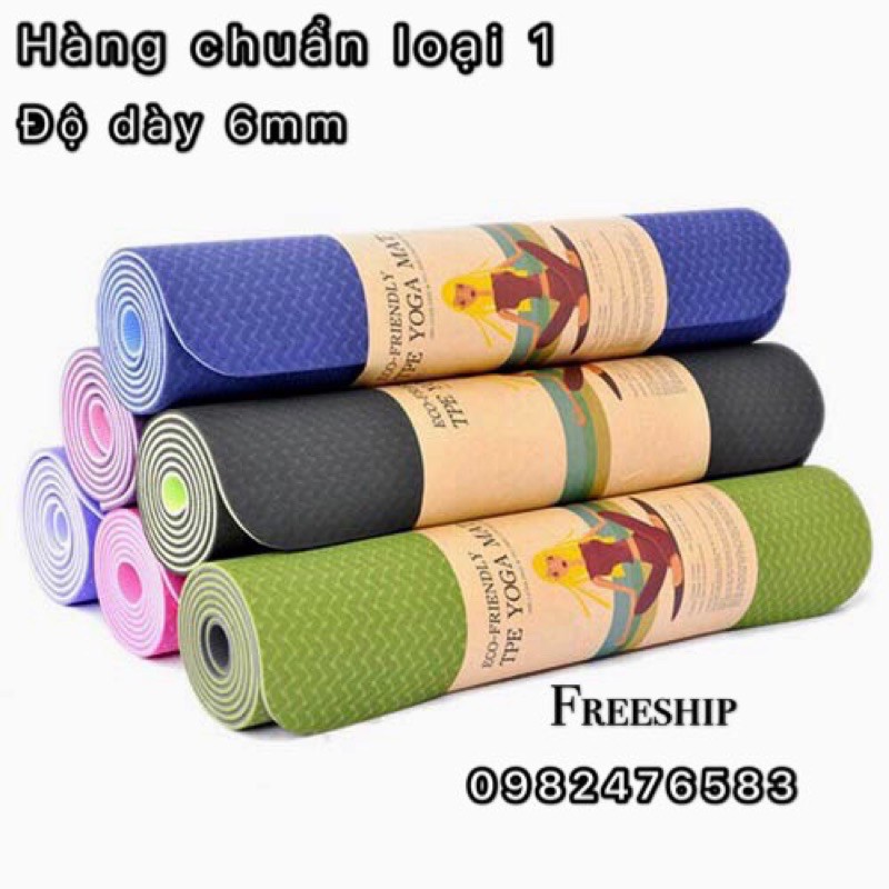 THẢM TẬP YOGA TPE CAO CẤP 2 LỚP 6MM