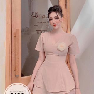 BIGSIZE SET PEPLUM KÈM HOA S163