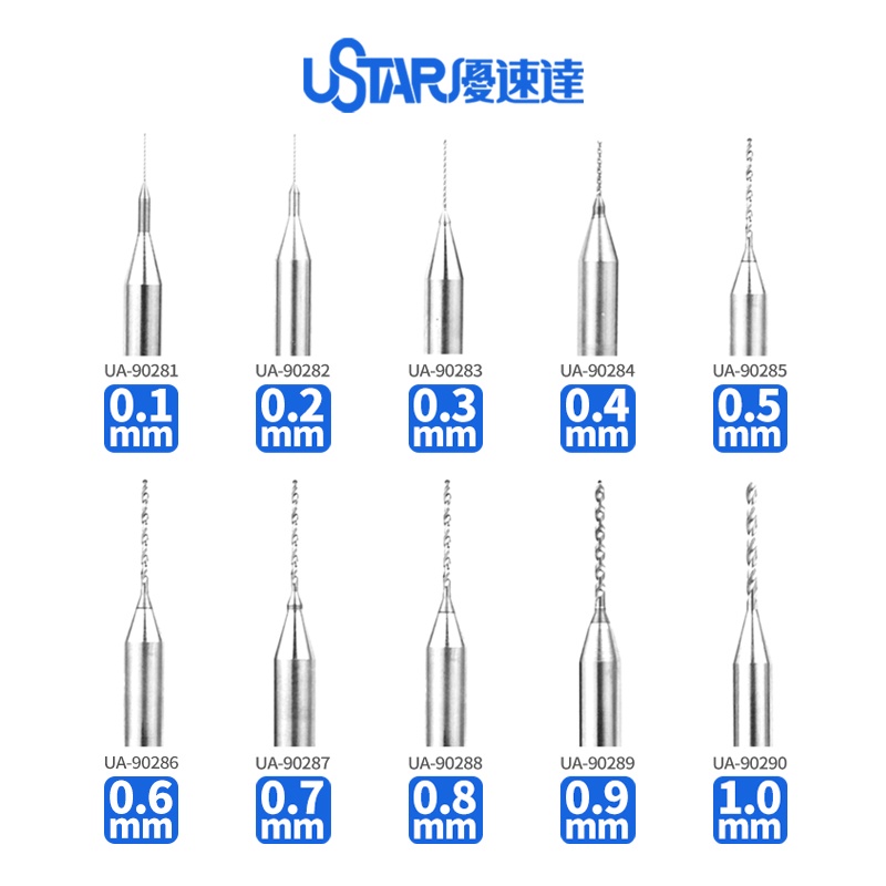 Mũi khoan 0,1-1,0mm Ustar UA90281-90290 cho mô hình