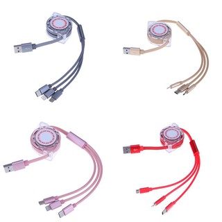 Cáp sạc dây rút 3 in 1 cổng Micro USB - Lightning - Type-C