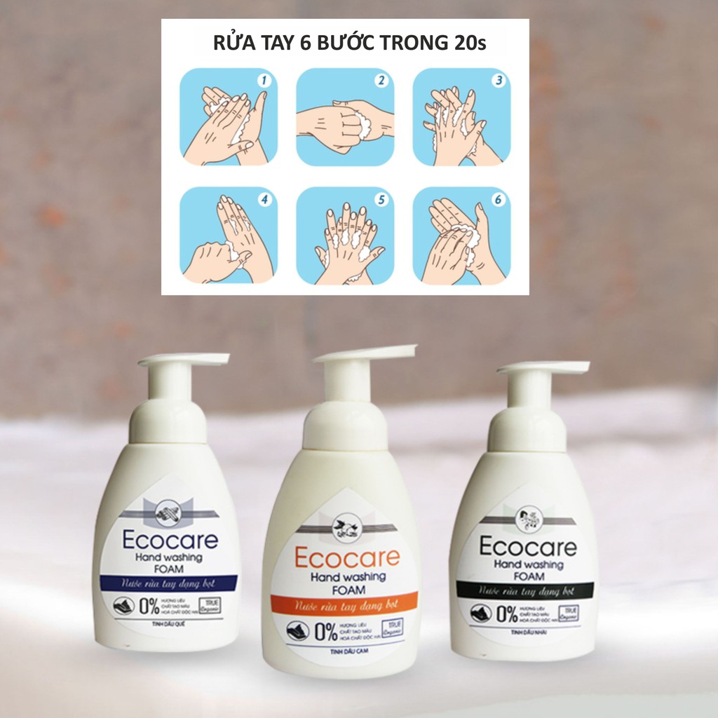 Nước Rửa Tay Bồ Hòn Hữu Cơ ECOCARE 4 lít - Sạch khuẩn, chăm sóc da tay, tinh dầu khử mùi