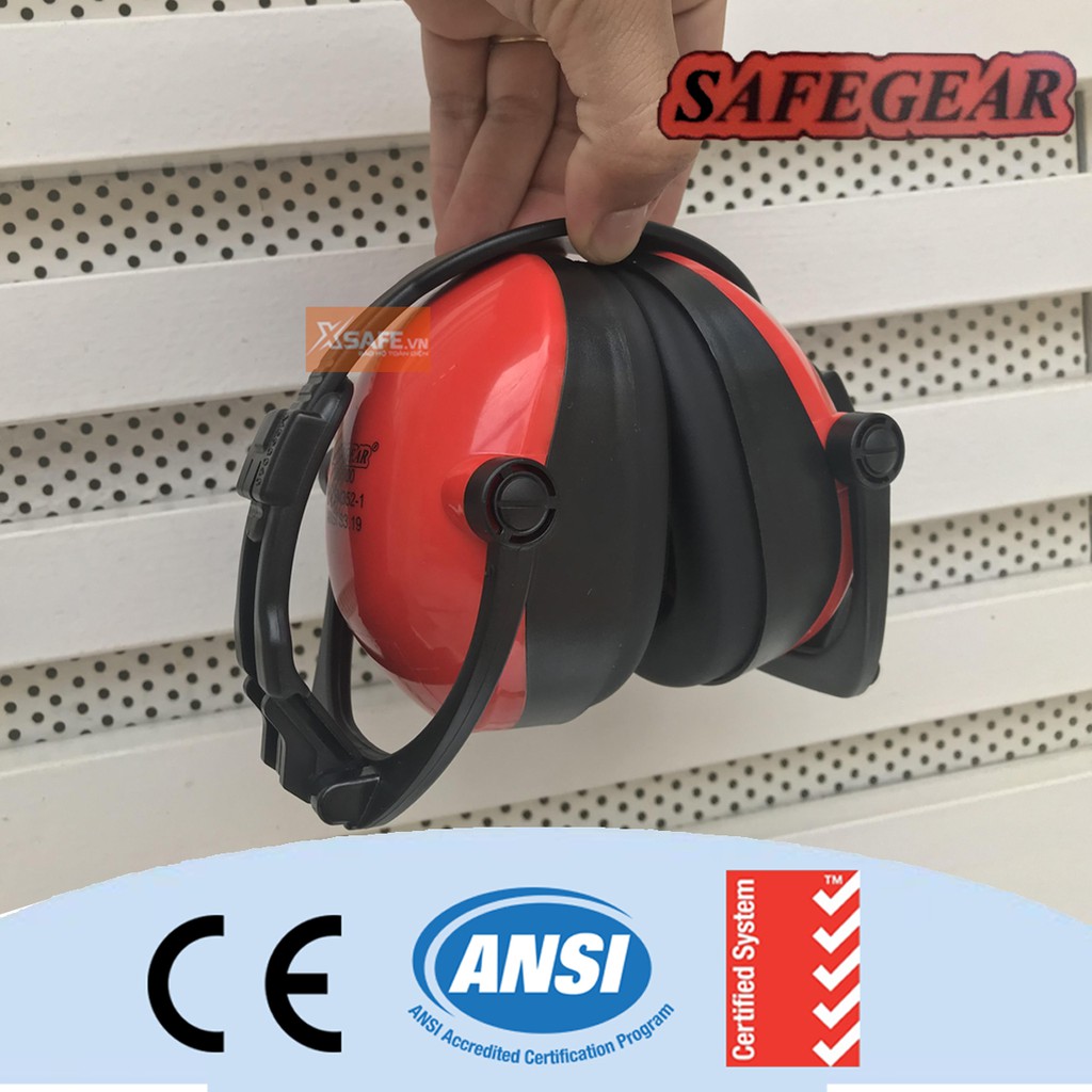 | RẺ ĐẸP NHẤT | Chụp tai chống ồn Safegear H700 chống ồn 25db nhựa ABS siêu cứng (màu đỏ) . HOT 2020