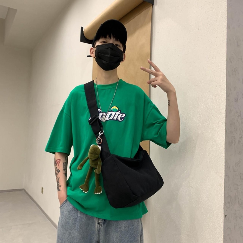 TÚI TOTE ĐEO CHÉO THỜI TRANG VẢI CANVAS PHONG CÁCH ULZZANG ĐỂ SÁCH A4 - XUONGMAITNT