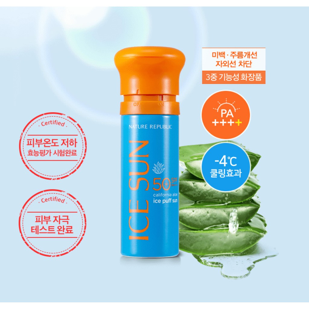 [Chính hãng] Kem chống nắng Ice Sun Nature Republic SPF 50 PA+++ Hàn Quốc mẫu cam 2020