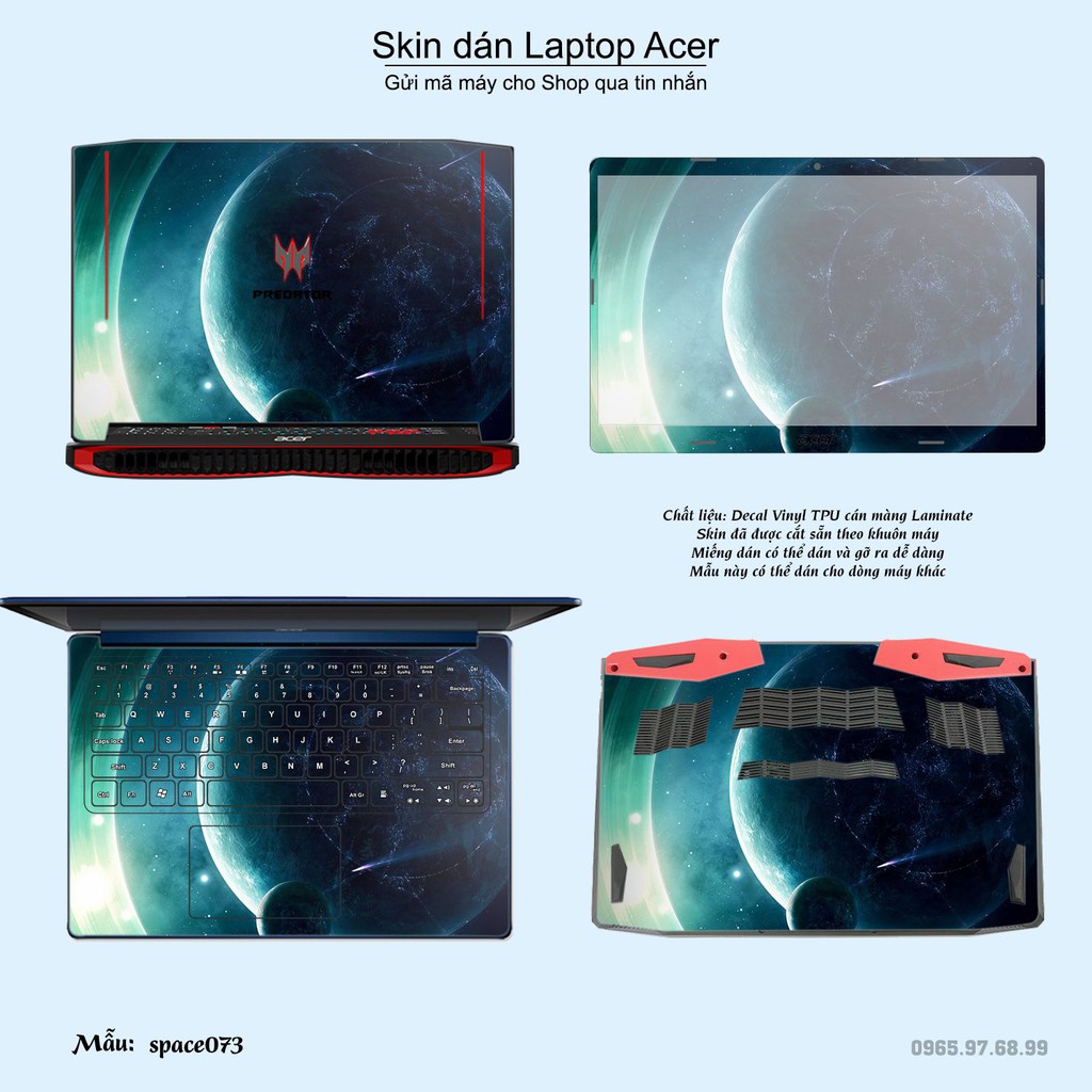 Skin dán Laptop Acer in hình không gian _nhiều mẫu 13 (inbox mã máy cho Shop)