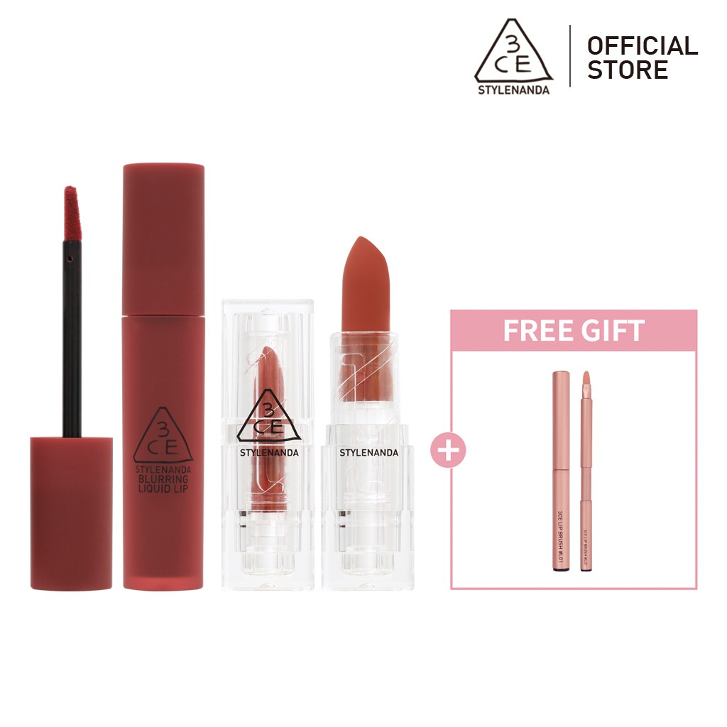 [Mã FMCGM100 - 10% đơn 500K] Bộ 3 Sản Phẩm Make Up 3CE Cho Đôi Môi Hoàn Hảo #02 | BigBuy360 - bigbuy360.vn