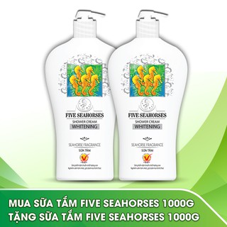 Combo khuyến mãi 2 chai sữa tắm chiết xuất sữa hải mã Five Seahorses 1000g