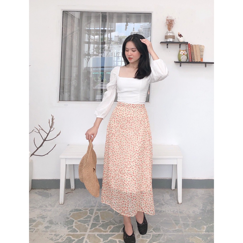 CHÂN VÁY HOA VOAN DÀI -Hình thật shop chụp | BigBuy360 - bigbuy360.vn