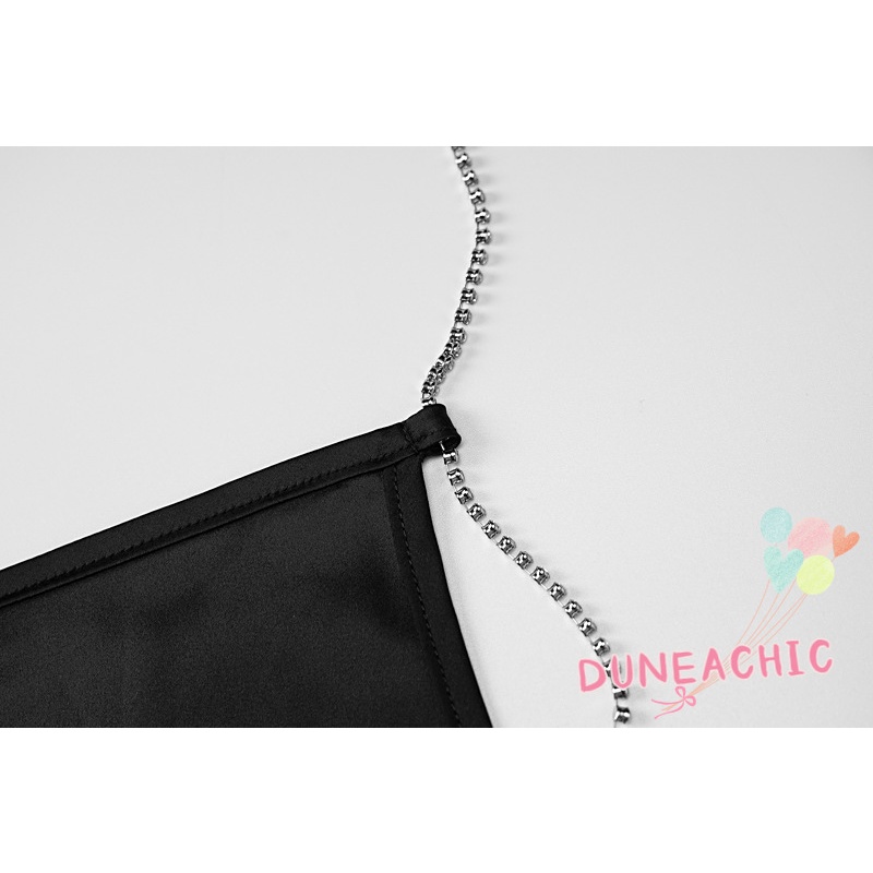 DUNEA Đầm hai dây hở lưng xẻ tà gợi cảm thời trang dành cho nữ