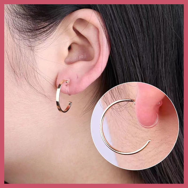 Phụ kiện kẹp tai JIUDUOLAN trong suốt không gây dị ứng làm thủ công DIY