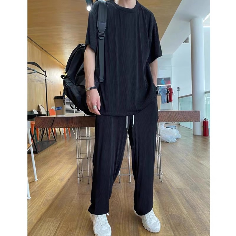 Đồ bộ set quần áo Halious trơn Unisex Basic nam nữ oversize form rộng 3 màu phong cách Hàn Quốc siêu nhẹ thoáng mát