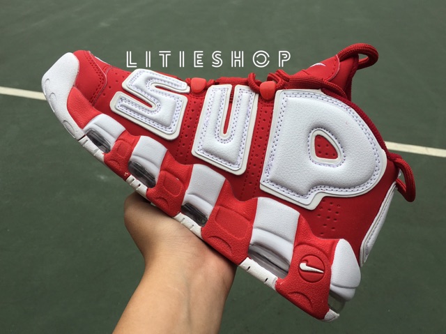 [ ẢNH THẬT ] GIÀY AIR MORE UPTEMPO X SUPREME " RED WHITE " NAM NỮ