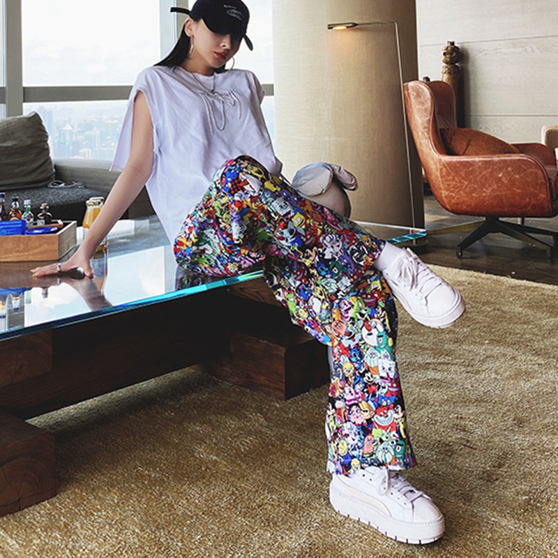 Quần Dài Lưng Thun Hoạ Tiết Hoạt Hình Phong Cách Hip-Hop Độc Đáo | BigBuy360 - bigbuy360.vn