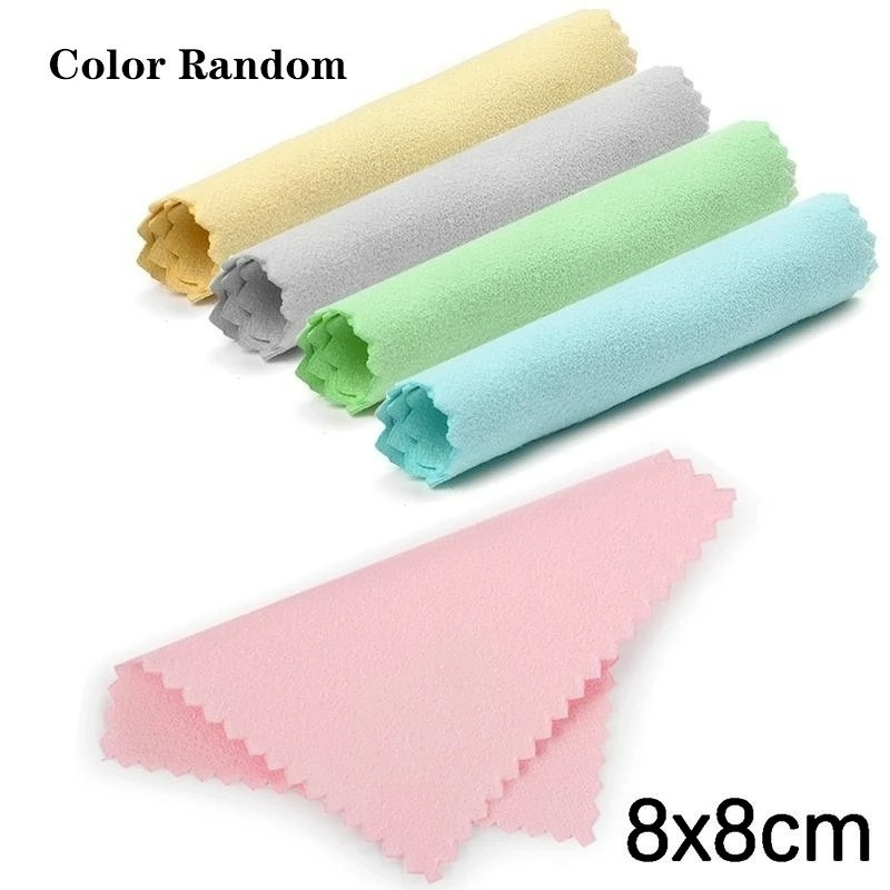 Set 10 khăn lau hai mặt đánh bóng trang sức / điện thoại / màn hình màu sắc ngẫu nhiên