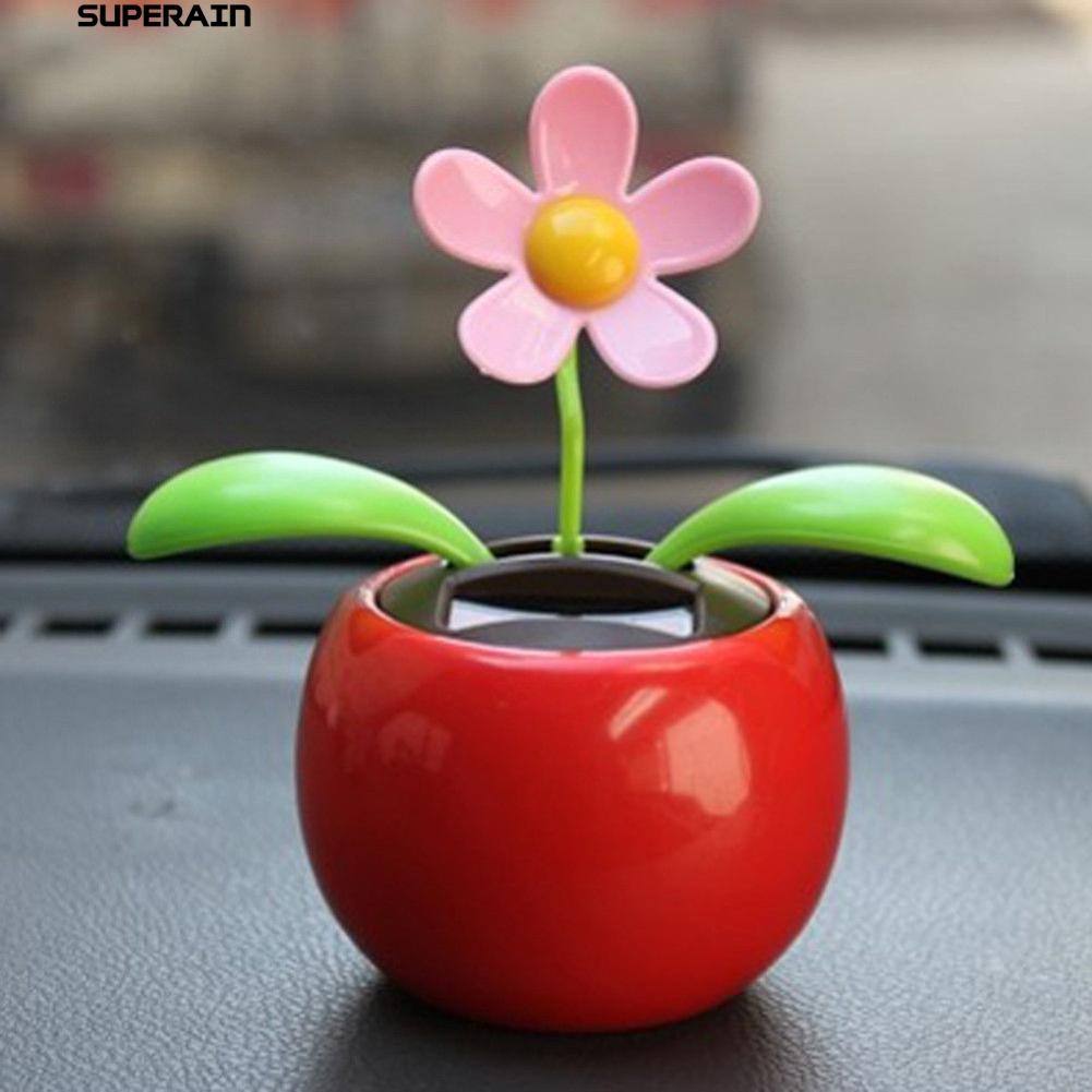 Đồ chơi hoa chuyển động sử dụng năng lượng mặt trời dễ thương cho trang trí xe hơi/ nhà cửa