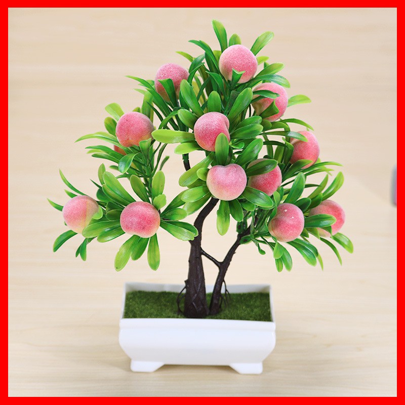 Nhân tạo hoa giả cây cảnh trang trí phòng khách trang trí bàn trang trí cây mini Ý phong phú trái cây cam trang trí cây táo