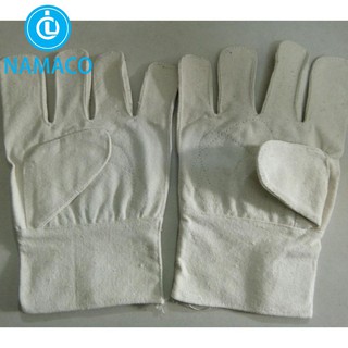 Găng Tay Vải Bạt 100% Cotton Bên Trong Có Lót Màu Trắng Ngà - Bảo hộ lao động Thành Phong