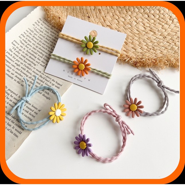 Dây buộc tóc hình hoa cúc siêu xinh - Chun cột tóc daisy xinh - Dây buộc tóc đính hoa daisy nữ tính - Phụ kiện tóc đẹp