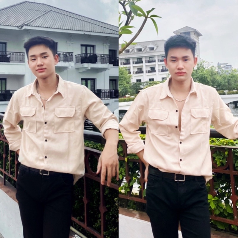 Áo Sơ Mi Nhung KUPI Nam Nữ Tay Dài Hai Túi Hộp Unisex Hot Trend Mr Smile 99 Shop