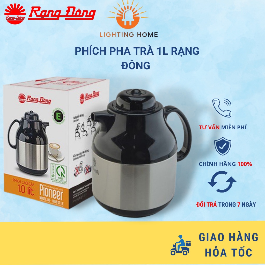 Phích pha trà bình giữ nhiệt 1 lít có lõi lọc RẠNG ĐÔNG RD 1055 ST1.E