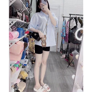 Set sơ mi ngố thêu vải mềm mịn ( hình thật )