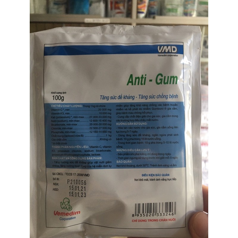 anti-gum, tăng sức đề kháng,tăng sức chống bệnh 100g/gói