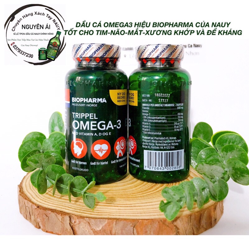 Dầu Cá Omega3 Hiệu Biopharma Của Nauy [Hôp/144Viên]