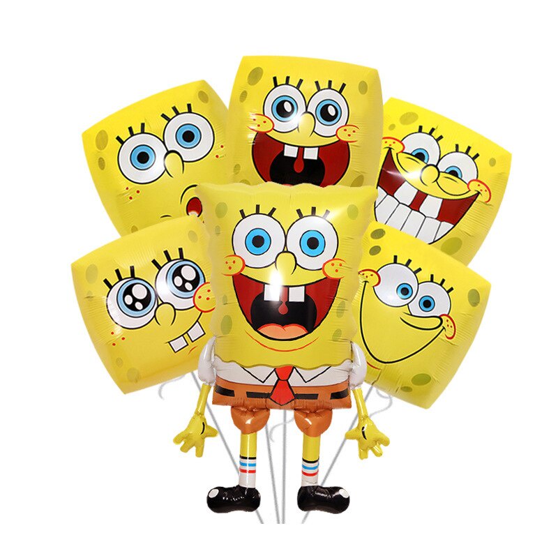 Bong bóng lá nhôm hình hoạt hình SpongeBob 33 inch dùng trang trí tiệc sinh nhật cho bé