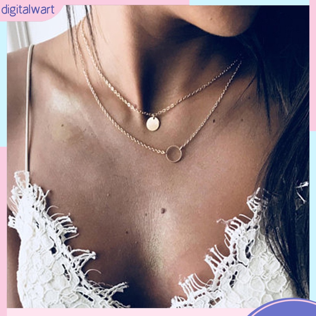 Vòng cổ hợp kim nhiều lớp kiểu dáng đơn giản dễ thương cho nữ tùy chọn màu sắc