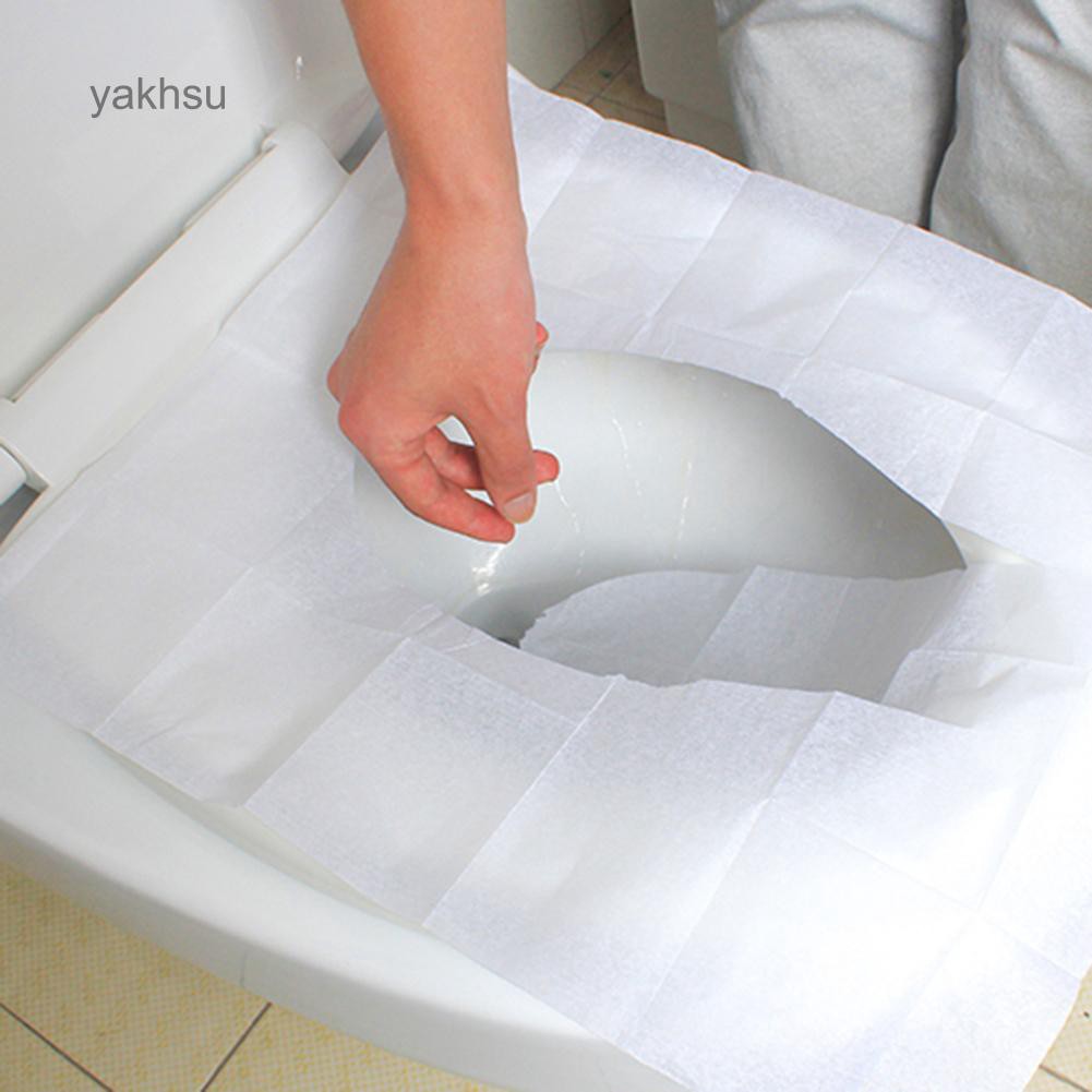 Set 10 tấm giấy lót bồn cầu toilet dùng 1 lần mang đi du lịch tiện dụng