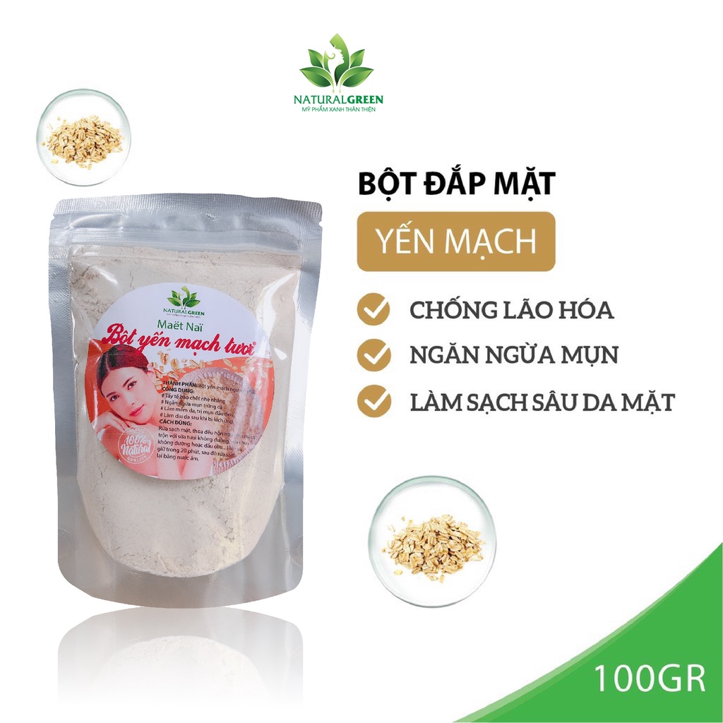 Mặt nạ bột yến mạch tươi thúc đẩy phát triển tế bào mới, da đàn hồi, mềm mịn, chống lão hóa