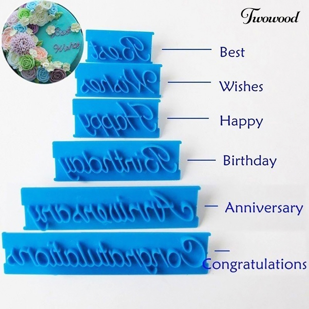 Set 6 Khuôn Nhấn Viết Tay Chữ Happy Birthday