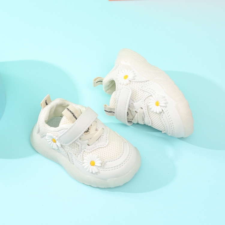 【Nghe được】♪ Baby shoes breathable len trân Châu Giày thể thao giày trẻ em đi bộ giày duy nhất dán bơ PAPAYA