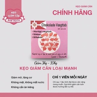 Kẹo Socola giảm cân Chokolake Vaegttab Hộp 40 viên, Bản mới màu Hồng mạnh gấp đôi